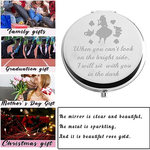 AKTAP Princess Compact Mirror with Inspirational Quote