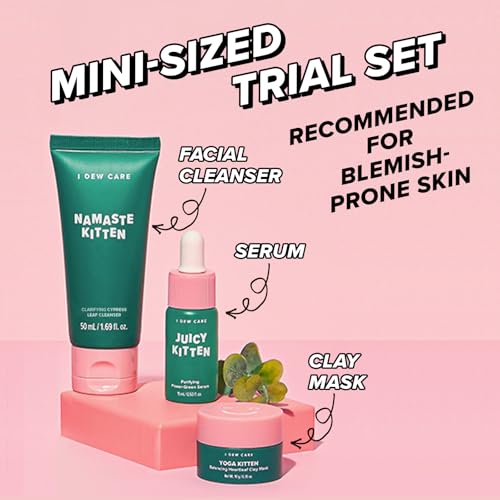 I DEW CARE Calming Kitten My Balance On Skincare Set - Heartleaf, Serum & Clay Mask