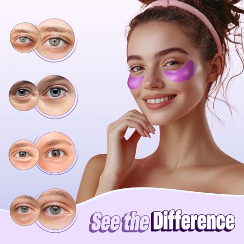 NAZANO Purple Under Eye Patches - 60 Pack Hydrating Eye Masks for Men & Women