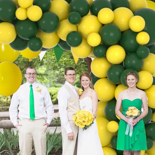 Retro Green Yellow Balloon Garland Kit - 122PCS for Parties
