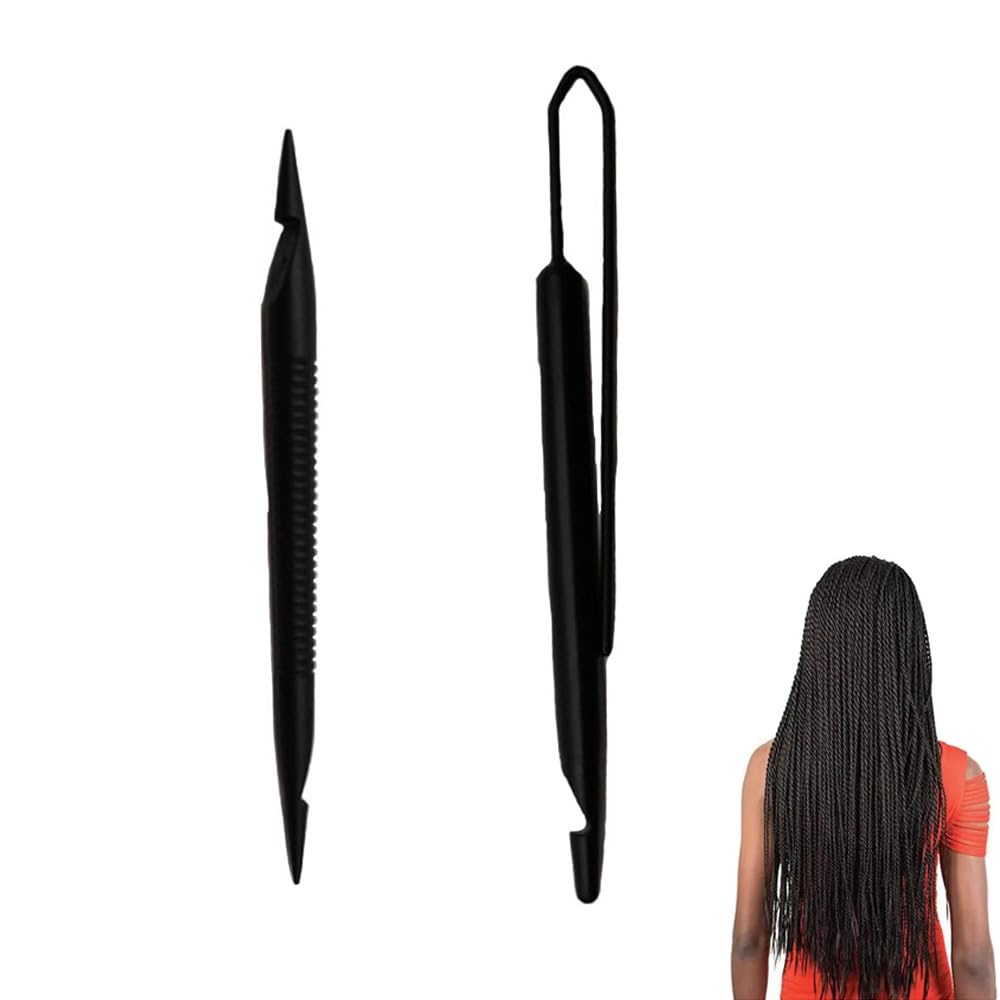 NentMent 2 Pack Loc Interlocking Tool Double Ended Dreadlock Crochet Hooks Dreadlock Retightening Tool Kit Dreadlock Crochet Needle for Locs Sisterlock Interlocks Hair Styling Hippie Dreads Microlocks