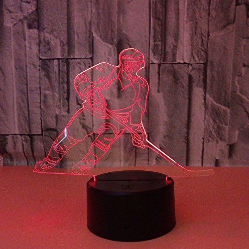 Ticent 3D Hockey Night Light with 7 Color Changing LED