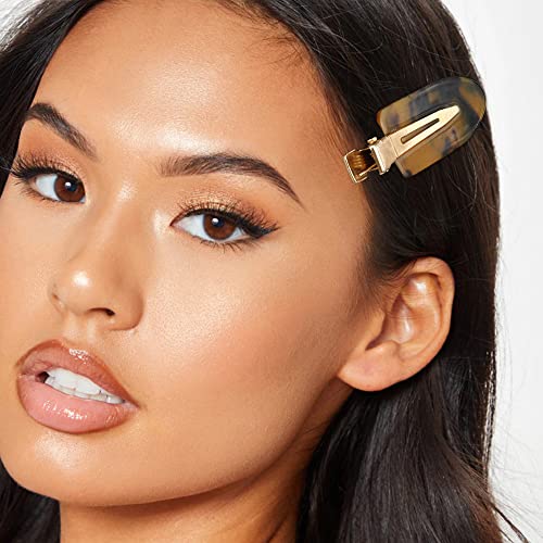 Canitor Leopard No Bend Hair Clips - Women's Resin Tortoise Shell Hairpins (4 Pack)
