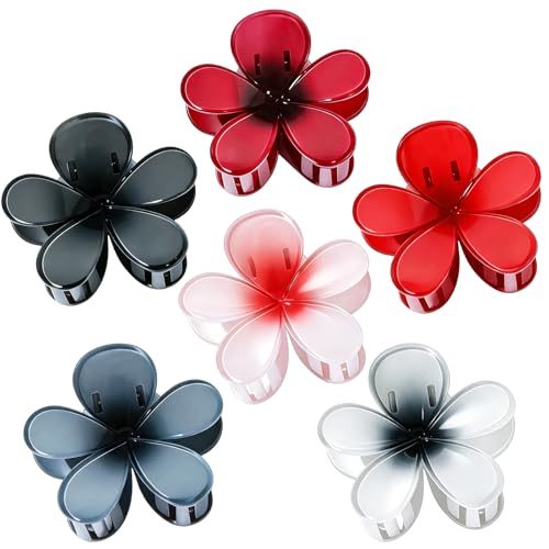 USDNICE 6 Pack Dark Color Large Hair Claw Clips for Women, Strong Hold Non-Slip Hair Accessories for Thick & Thin Hair