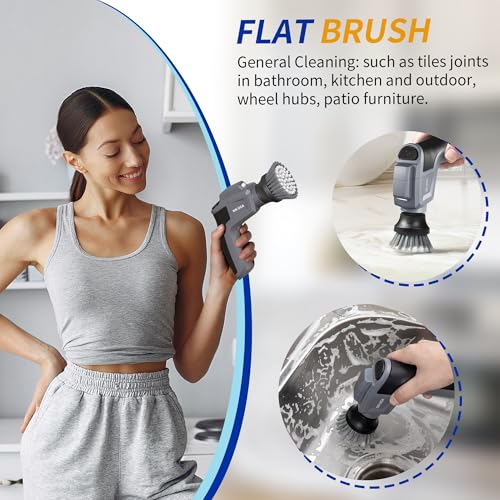 MR.SIGA Electric Spin Scrubber Brush Refills - 3 Pack for Deep Cleaning