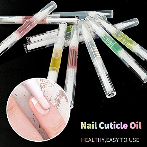 Visen 10Pcs Nail Cuticle Oil Pen Set with 15 Fruity Scents for Nail Care