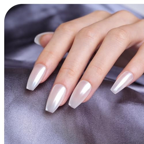 Pretty Diva White Pearl Chrome Nail Powder for DIY Nail Art
