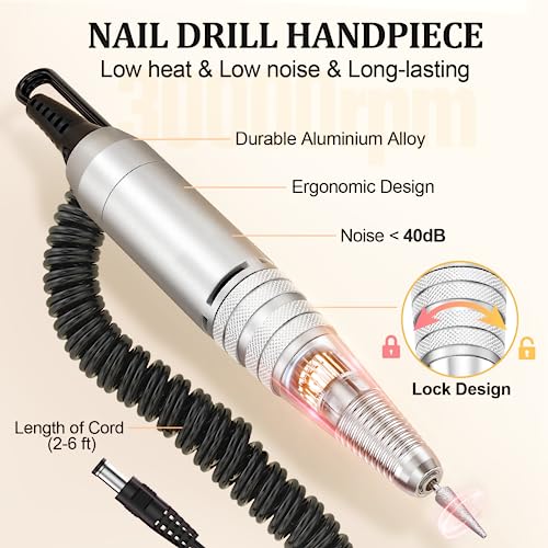HOINVO 30000 RPM Nail Drill Handpiece Replacement for Professional Machines