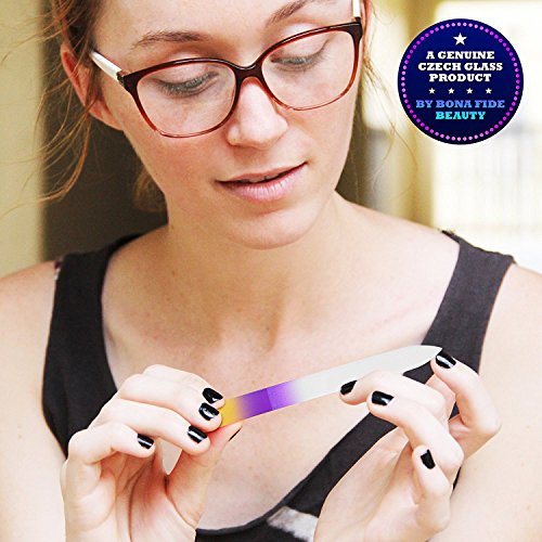Czech Glass Nail File with Case - Durable & Reusable Nail Care Tool