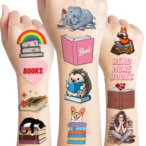 60 PCS Book-Themed Temporary Tattoos for Kids & Adults