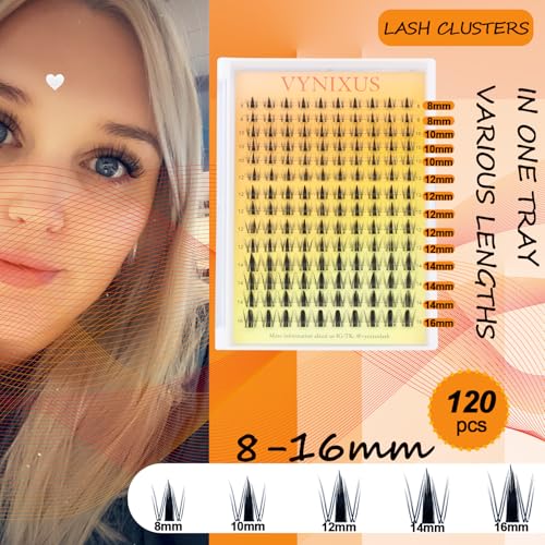 VYNIXUS Fairy-0.07D Lash Clusters Kit D-Mix8-16 Waterproof DIY Eyelash Extensions
