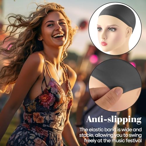 12 Pack Black Wig Caps - Ultra-Thin Mesh for Comfort & Style