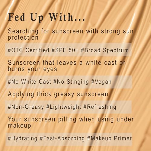 ELEONORE Tinted Face Sunscreen SPF 50 - Hydrating Moisturizer, 50ml