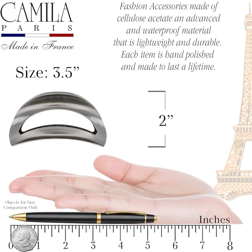 Camila Paris 3.5" Silver Hair Claw Clip for Thick Hair