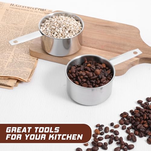 2-Pack Stainless Steel Measuring Cups - 1 Cup (250ml) for Cooking & Baking