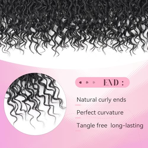 Aipin 12 Inch Goddess River Locs Crochet Hair 7 Packs - 1B Natural Black