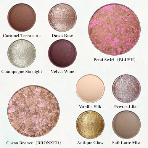UCANBE All-in-One Baked Face Palette Multicolor – Eyeshadow, Blush & Bronzer Kit