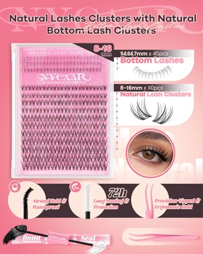 C Curl Moonlight Eyelash Clusters Kit with Bottom Lashes
