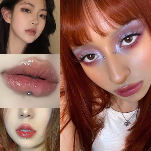 NOOEPC Fake Nose Ring Stickers - Y2K Face Gems & Lip Studs