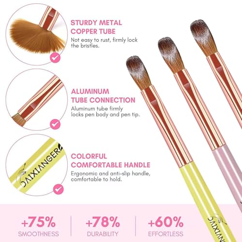 DAIXIANGER 9Pcs Acrylic Nail Brush Set for Professional Nail Art & 3D Carving