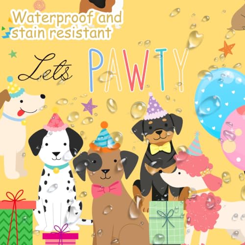 Candy Chef 4-Color Dog Birthday Tablecloths - Let's Pawty Party Supplies