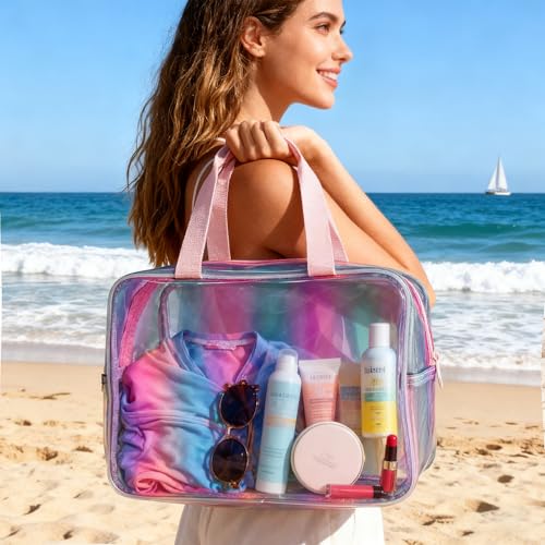 TotePrint Iridescent Waterproof TPU Travel Toiletry Bag Set (2-Piece)