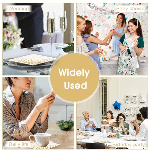 Gold Cocktail Napkins - 100 Pack, 3-Ply 5x5 Inches, Elegant Design