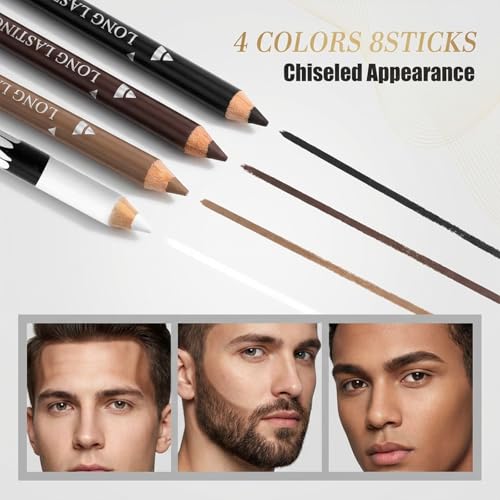 8-Piece Barber Pencil Set for Hairline & Beard Shaping