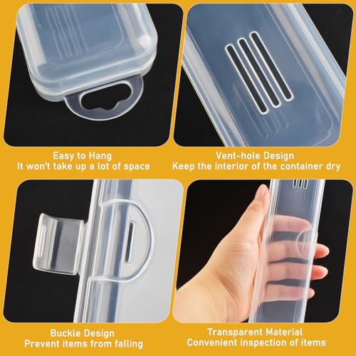 Sankoly Travel Tongue Scraper Case 3 Pack, Portable Clear Storage Box with Lid & Ventilation Holes