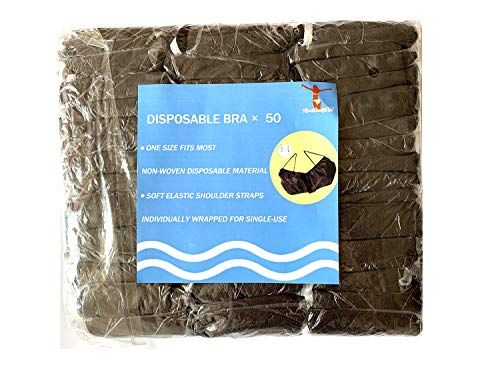 50-Pack Disposable Spray Tan Bras - Black Shoulder Loop Salon Top
