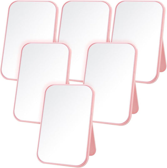 DoubleFill 6 Pcs Spa Party Mirror Set - Makeup Mirrors for Sleepover Favors | Pink