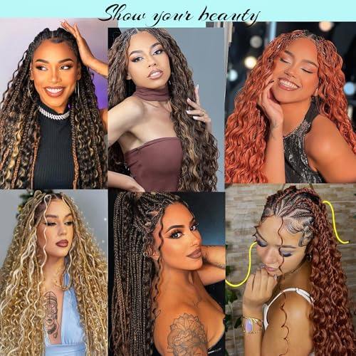 Gladream 18 Inch Deep Wave Crochet Hair - Boho Curly Braiding Hair #27