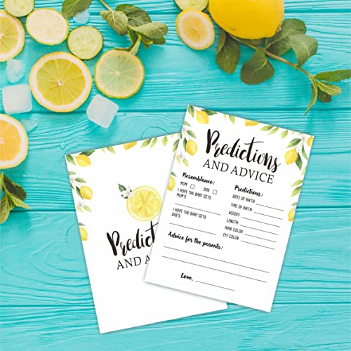 30 Watercolor Lemon Baby Shower Game Cards - 5x7 Double-Sided
