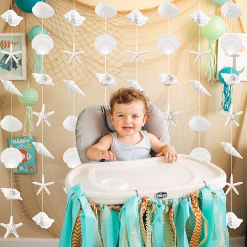 8 Pcs Seashell Garlands - Ocean Beach Party Decorations