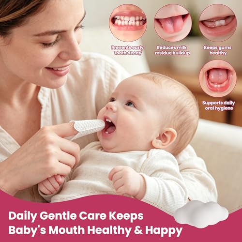 SOFYFINE 60 Counts Baby Tongue Cleaner & Finger Toothbrush for Infants & Toddlers