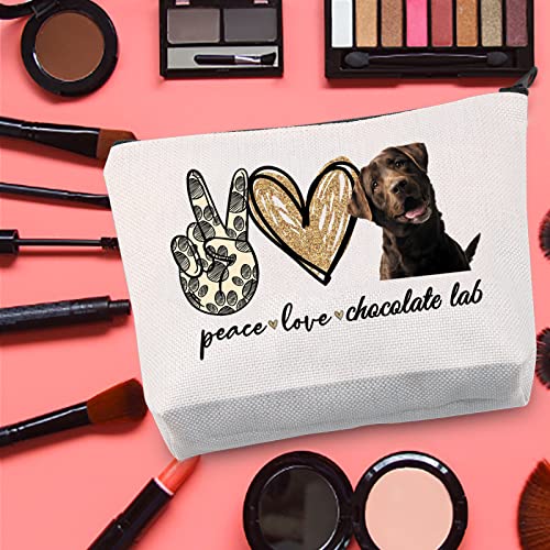 LEVLO Dog Lover Cosmetic Bag - Canvas Makeup Pouch for Travel & Toiletries