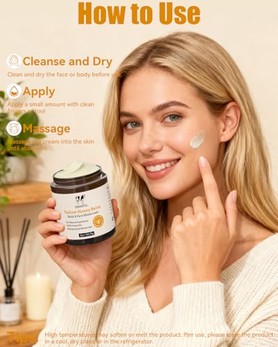 Whipped Tallow and Honey Balm - Natural Moisturizer for Face & Body - 5oz