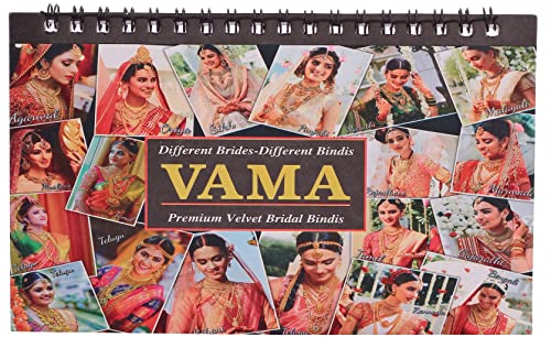 VAMA Stone Bindi Book - 372 Multicolour Rhinestone Bridal Spiral Bindis