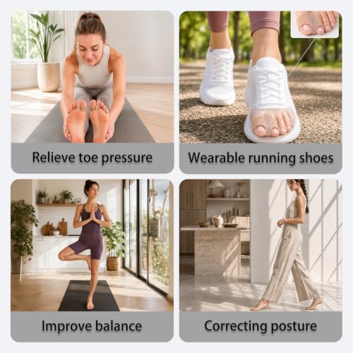 NUGRXIS Silicone Toe Spacers & Bunion Correctors, 4-Pack Gel Separators