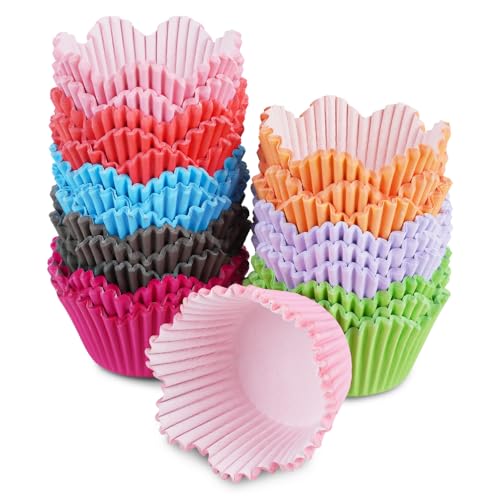 600 Pcs Floral Cupcake Liners - Flower-Shaped Baking Cups