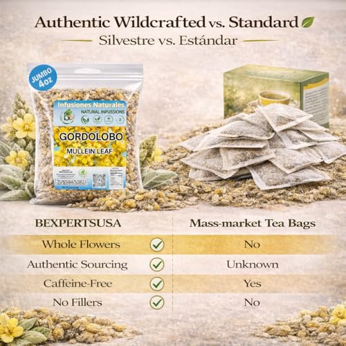 Gordolobo Herbal Tea - 100% Natural Mullein Flower Tea, 4 oz