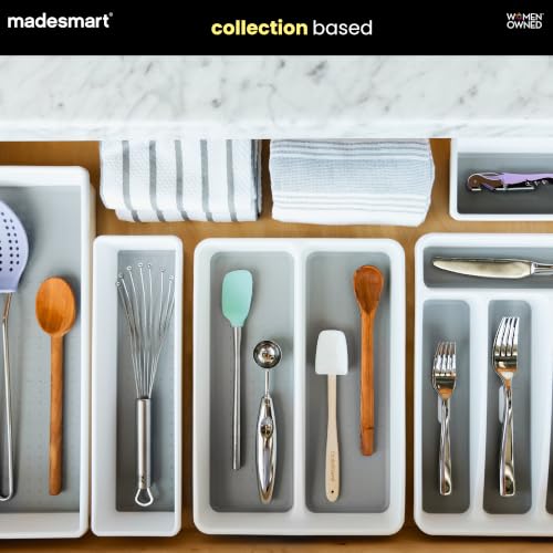 Madesmart Compact Utensil Tray - 2 Compartment Organizer with Non-Slip Feet