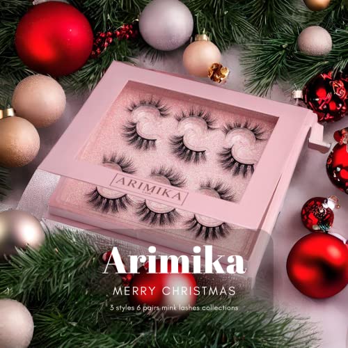 ARIMIKA B7S 6 Pairs 3D Mink False Eyelashes Fluffy Wispy Full Volume Dramatic