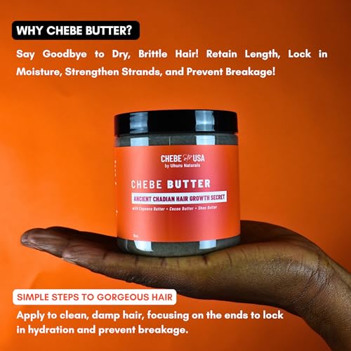 Uhuru Naturals ChadianChebe™ Hair Growth Butter - 8oz African Herbal Moisturizer for Thick, Long Hair