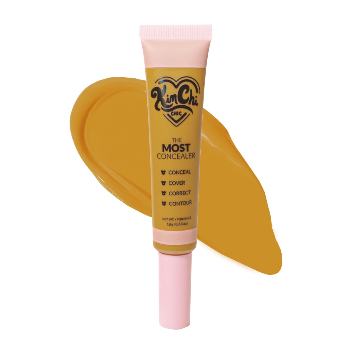 KimChiChic Concealer - Full Coverage Water Resistant Multi-Use Formula | Matte Satin Finish | 0.63 oz, 01-Ivory