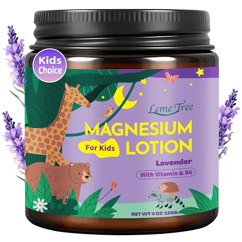 Lavender Magnesium Lotion for Kids - Non-Greasy Body Cream, 4 oz
