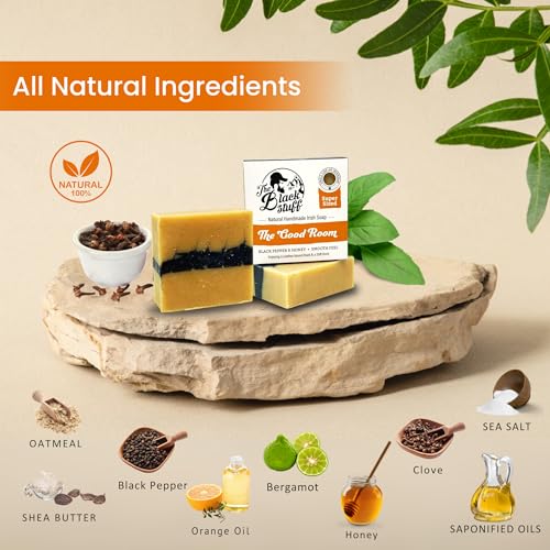 All Natural Handmade Bar Soap for Men - Moisturizing & Exfoliating