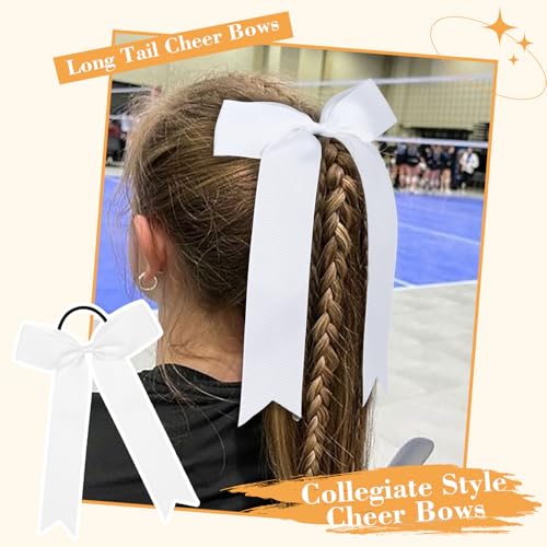 CEELGON 20-Pack Collegiate Cheer Bows - 5.5" x 9" Grosgrain Hair Elastics