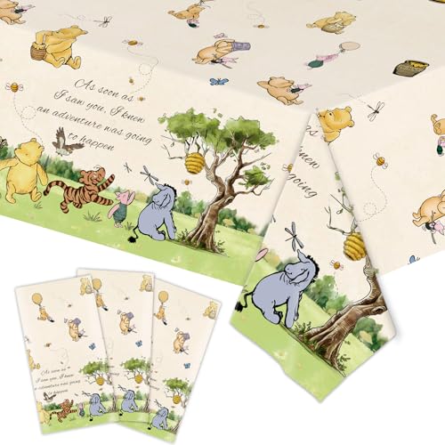 Vintage Bear Table Cloths - 3 Pack for Baby Shower & Birthday