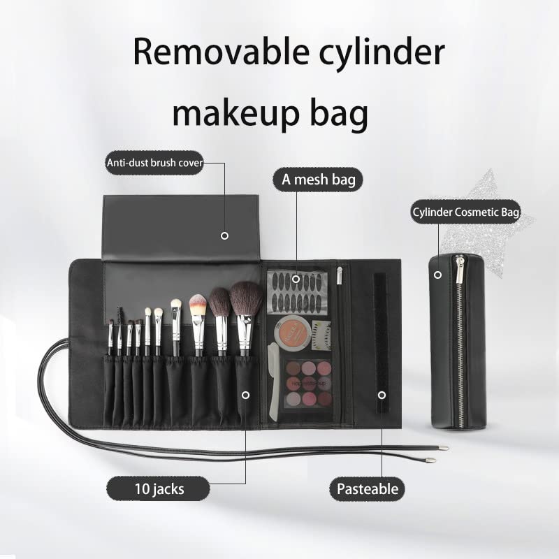 REQO Makeup Brush Organizer with Lid - Travel-Friendly Storage